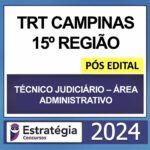 TRT CAMPINAS 15ª Região – PÓS EDITAL – (TÉCNICO JUDICIÁRIO – ÁREA ADMINISTRATIVA + PASSO) – ESTRATÉGIA 2024