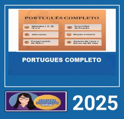 RATEIO PORTUGUÊS COMPLETO – (MÓDULOS I, II, III, IV e V) ADRIANA FIGUEIREDO 2025