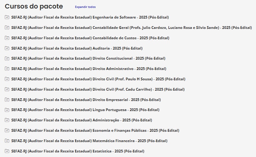 SEFAZ-RJ PÓS-EDITAL (AUDITOR FISCAL DA RECEITA ESTADUAL)  – ESTRATÉGIA 2025