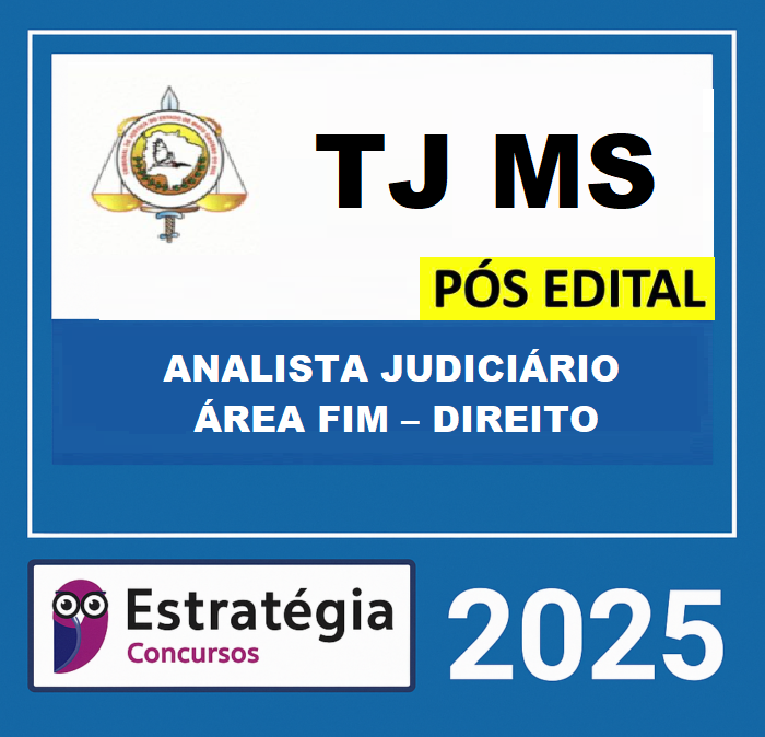 Rateio TJ MS Analista Judiciário Área Fim Direito Pós Edital Estratégia 2025