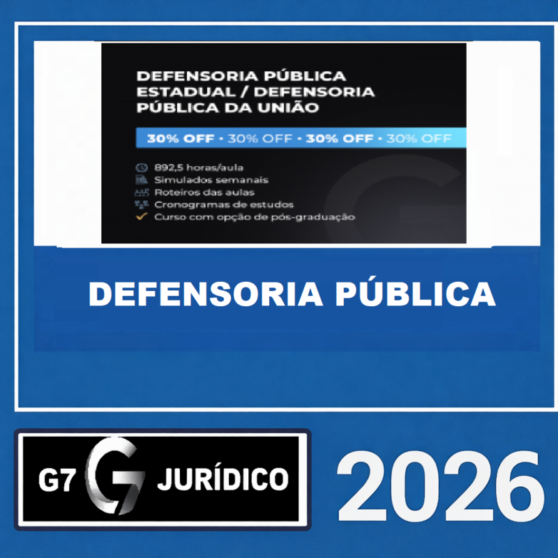 RATEIO DEFENSORIA PUBLICA DPE DPU – G7 JURIDICO 2026