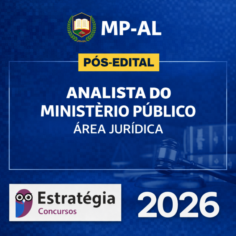 RATEIO MP AL – ANALISTA DO MINISTERIO PUBLICO – AREA JURIDICA – ESTRATEGIA 2026